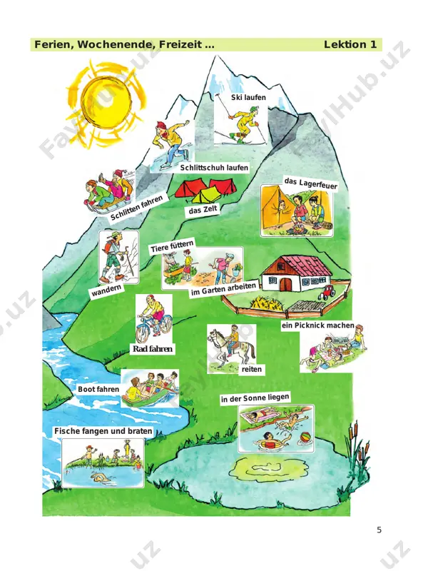 stadt. 2. otto war in seinen ferien auf dem land. 3. die kinder haben nur gelesen. 4. es war richtiges sommerwetter. 5. sie haben ein boot gebaut. 6. niklas und mira haben gefischt. 7. die kinder haben die natur beobachtet. ja nein 14. bildet mit allen angegebenen wörtern sätze. (satzpuzzle) nennt die verben. 1. - haben - franziska - und mira - im bach - geplanscht- . 2. - gelesen - in der hütte - haben - wir - . 3. - indianer - haben - gespielt - wir- . 4. - niklas - tiere - im wasser - gefischt - hat - . 5. - auf dem hochsitz - geträumt - habe - ich - . 6. - ihr - habt - versteckt - euch - ? planschen spielen helfen bauen stecken fischen gießen hängen beobachtenverstecken lesen träumen 13. sucht im text die verbformen, die zu den entsprechenden infinitiven …
