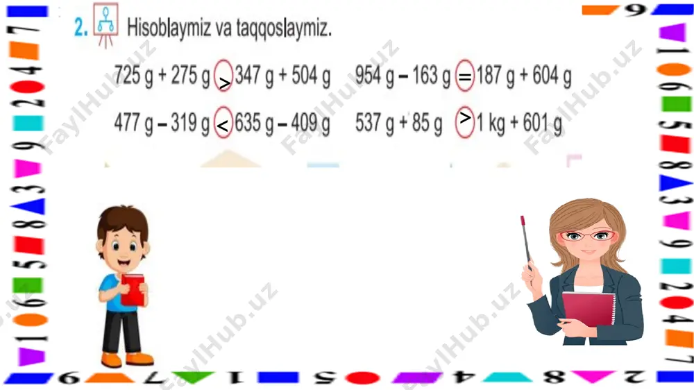 3-s.massa o`lchov birliklari.4-d. - Page 5