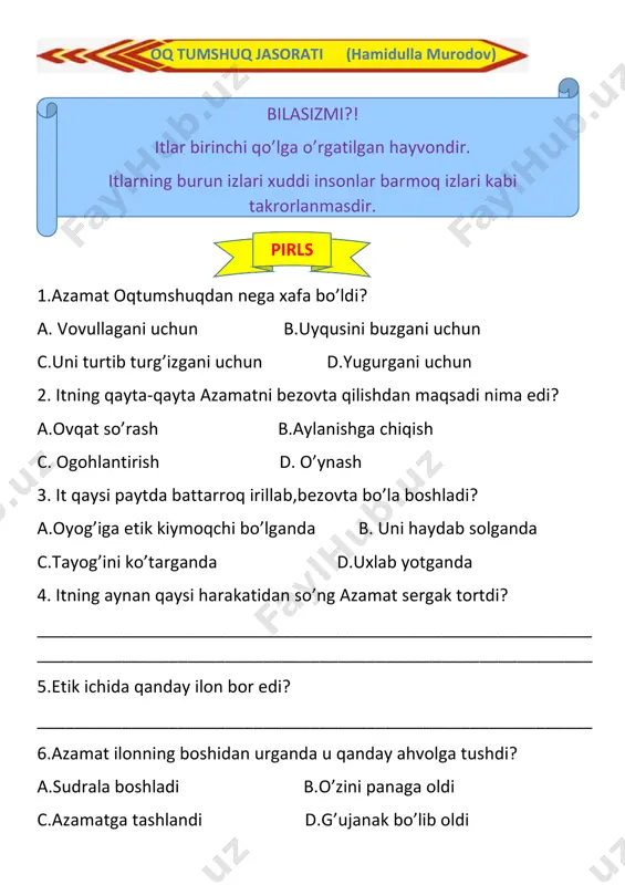 3-sinf o'qish fanidan ish daftari(2-qism) - Page 5