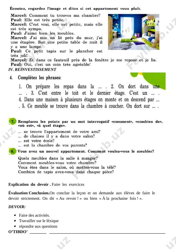 6-sinf fransuz tili ii-chorak - Page 5