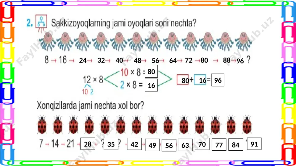 3-sinf.2 xonali sonni 1 xonali songa ko`paytirish.2-mavzu - Page 5