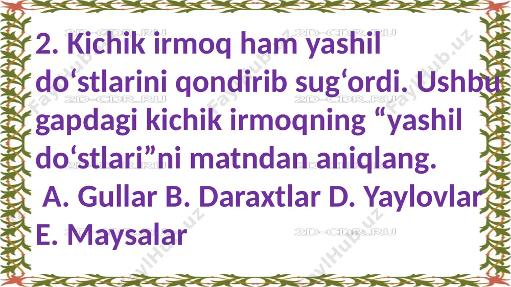 3-sinf.ikki irmoq ertagi asosida topshiriqlar.5-mavzu - Page 5