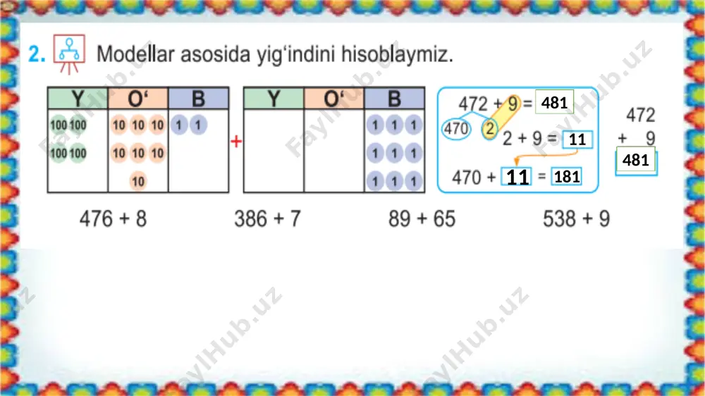 3-sinf.1000 ichida sonlarni qo`shish usullari.2-mavzu - Page 5