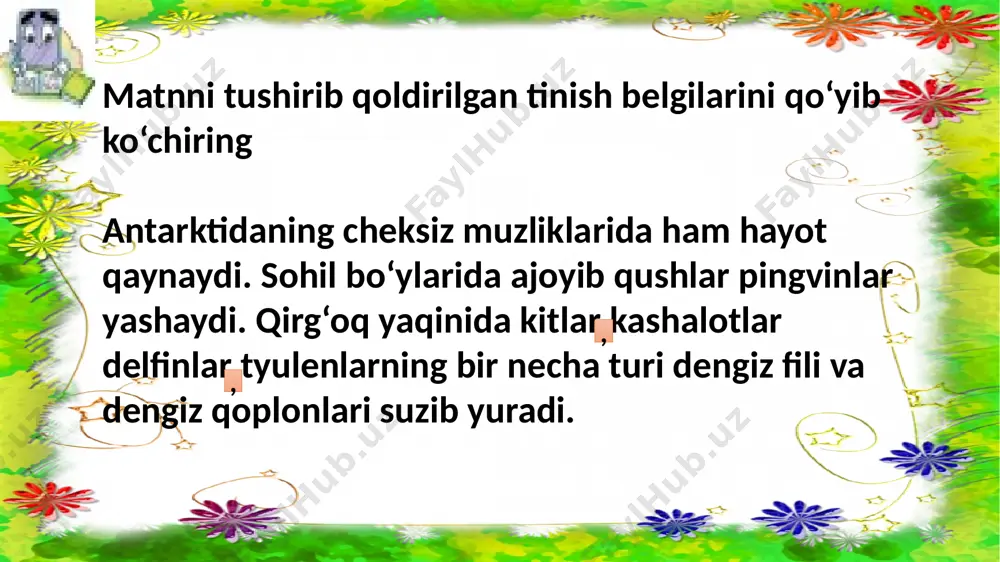 3-sinf.antarktida matni haqida topshiriqlar - Page 5