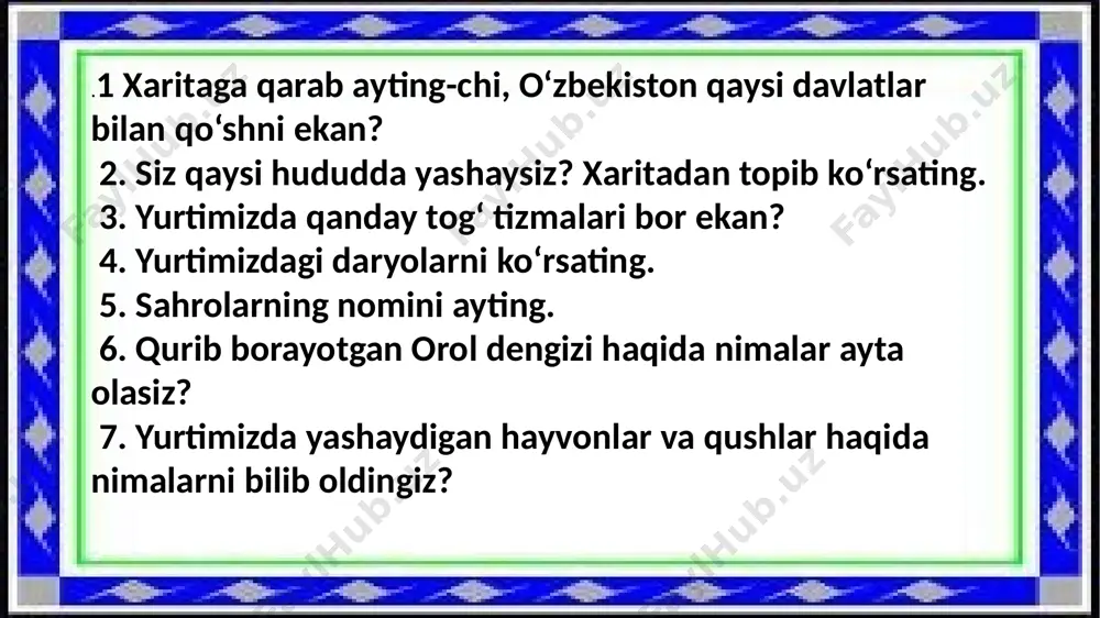 3-sinf.o`zbekistonning o`ziga xos tabiati.1-mavzu - Page 5