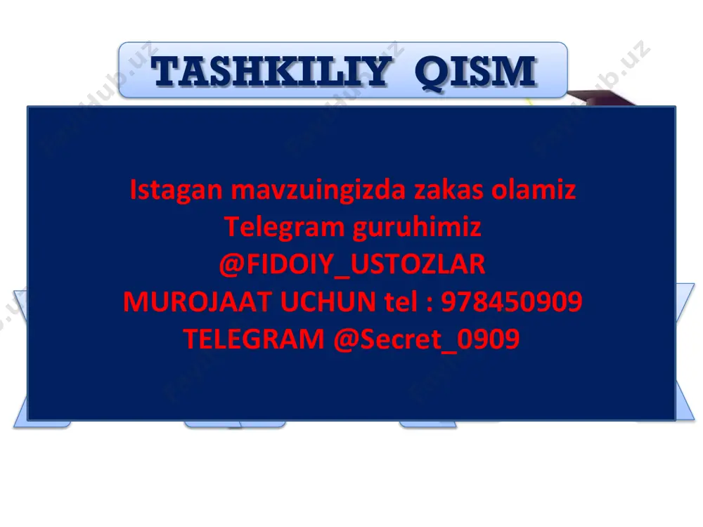 ushlar parvoz qiladi. quyon nima qilad quyon sakrab yuradi. sizlar nima qilasiz? murojaat uchun tel : 9 78450909 telegram @secret_0909 uyga vazifa v. o`quvchilarni baholash. darsda faol qatnashgan o`quvchilar baholanadi. •333- mashq. ko‘chiring. bo‘lishli fe’lni bo‘lishsiz fe’lga aylantirib yozing. bo‘lishsiz fe’lni hosil qilgan qo‘shimchaning tagiga chizing. •yozdi—yozmadi uxlayapti—uxlamayapti saqlaydi —saqlamaydi •o‘qidi —o’qimadi chiqyapti —chiqmayapti ishlaydi —ishlamaydi •aytdi — aytmadi arralaydi —arralamaydi ichadi — ichmadi murojaat uchun tel : 9 78450909 telegram @secret_0909
