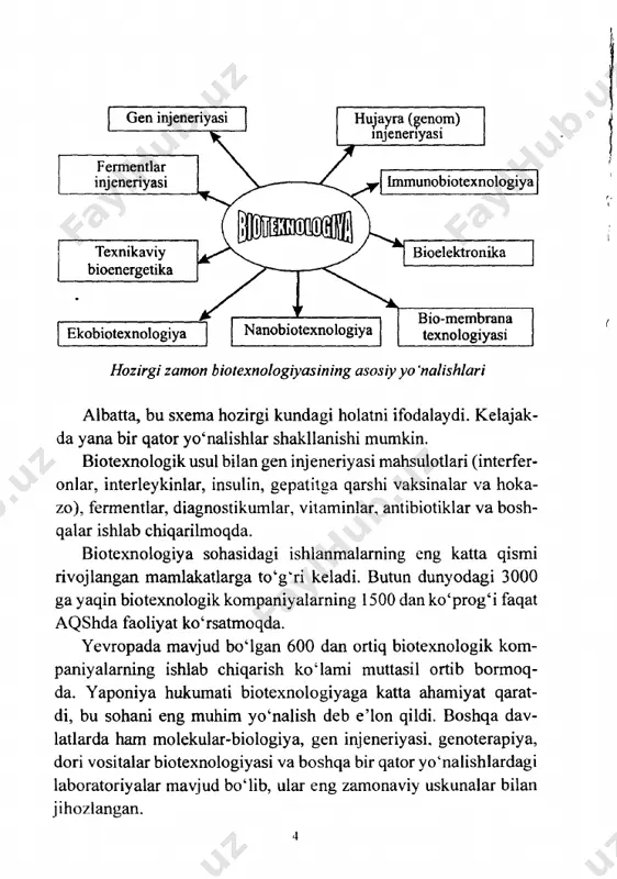 larida (tovuq embrioni, inson va hayvon hujayralari i o'stirilishi kerak. bunday vakillar qatoriga viruslar va rikketsiylar kiradi. istalgan biotexnologik jarayon shartli ravishda ikki bosqichga bo'linadi. 1. fermentlanish oldi bosqichi. fermentlanish oldi bosqichi o'z ichiga ozuqa muhitlari, bioobyektlar, aeroblar uchun havo, bioreaktorni tayyorlashni oladi. ozuqa muhitining komponentlari hujayra ichiga kirayotgan u yoki bu ozuqa manbayining transfor­ matsiyasi yoki sarflanayotgan energiya hisobidagi metabolit bilan bog'liq bo'lgan material balans hisob-kitobi asosida tanlab olina· di. odatda, ozuqa muhitlarning sifat va miqdoriy tarkibi reglament hujjatlarda ko'rsatilgan bo·ladi. 47 tayyorlov bosqichida ishlatiladigan ozuqa muhitlari ikkin­ chi bosqichda ishlatiladigan muhitlardan farq qilishi mumkin. masalan, iiofii quritiigan ona kulturani ekishda, odatda, foydali ingridiyentlar bilan boyitilgan suyuq ozuqa muhitlari tavsiya eti­ iadi. k.eyingi ekishlar avval agar solingan fermentatsion muhitga ekish bilan, so' ngra suyuq muhitga ekish bilan amalga oshiriladi. bioobyektlarni tayyorlashda barcha ozuqa muhitlari sterillangan bo'iishi kerak. bioobyekt yoki sanoat shtammi quyidagi shartlar­ ga javob berishi kerak: 1) sanoatda …
