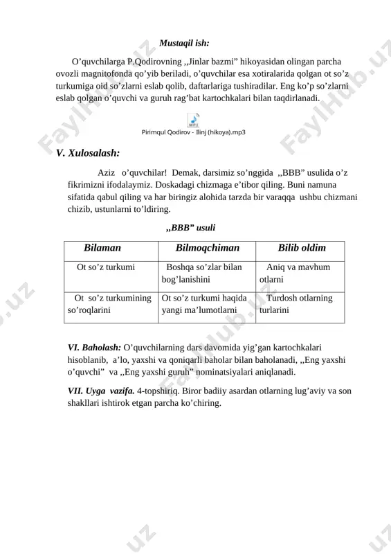 ot so'z turkumi bo'yicha mustahkamlash - Page 5