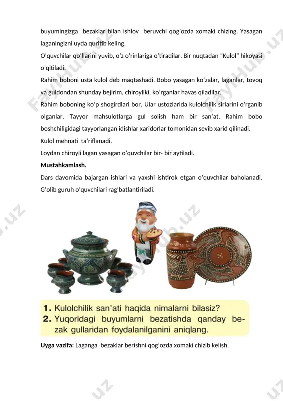 loydan lagan yasash 3-sinf tasviriy san'at - Page 5