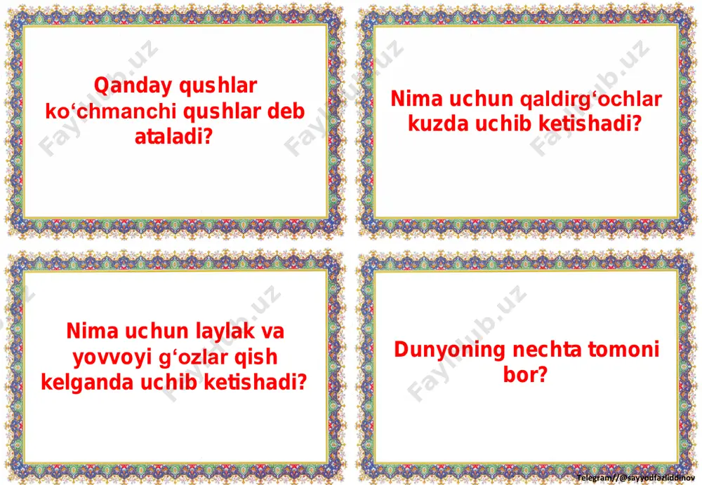 2 sinf 2 chorak ona tili o'qish tarqatmasi - Page 5