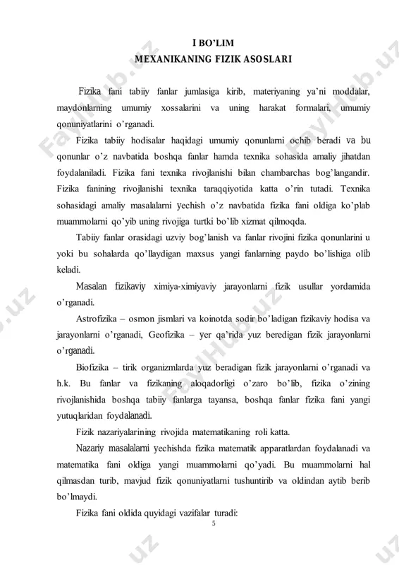 observatoriya qurilishi, yulduzlarning aniq katalogini va planetalarning harakat jadvalini tuzishi ilmiy tadqiqotlarning "og’irlik markazi" o’rta osiyoga ko’chganligidan dalolat beradi. o’rta asrlarga kelib tabiiy fanlar sohasidagi ishlar yevropada rivojlana boshladi. n.kopernik, d.bruno (1548-1600). i.kepler (1571-1630), g.galiley (1564- 1642), torichelli (1608-1647), d.boyl (1627-1691), mariott (1620-1694), x.gyuygens (1629-1695), i.nyuton (1642-1727) kabi olimlarning xizmatlari bizga maktab fizika kursidan yaxshi tanish. xix asrga kelib fizika fani taraqqiyotiga x.f.gauss (1777-1855), t.yung, malyus, frenel, fizo, volta, amper, g.om, faradey, lents, veber, karno, mayer, kirxgof, tomson, dalton, gey-lyussak, boltsman, mendeleyev, umov, gerts, stoletov, lebedev, maykelson, lorents va boshqa olimlarning ishlari katta hissa qo’shdi. xx asrga kelib fanda juda katta revolyutsion o’zgarishlar yuz berdi. masalan a. eynshteyn tomonidan nisbiylik nazariyasining yaratilishi, radioaktivlikning kashf qilinishi, atomni o’rganish sohasidagi rezerford va n. borlarning ishlari, kvant mexanikasining yuzaga kelishi va h.k.lar shular jumlasidandir. fizika fanining hozirgi bosqichdagi rivoji juda katta ko’lamda bo’lib ilmiy- texnika sohasining tez rivojlanishiga olib keldi. insonning koinotga chiqishi, …