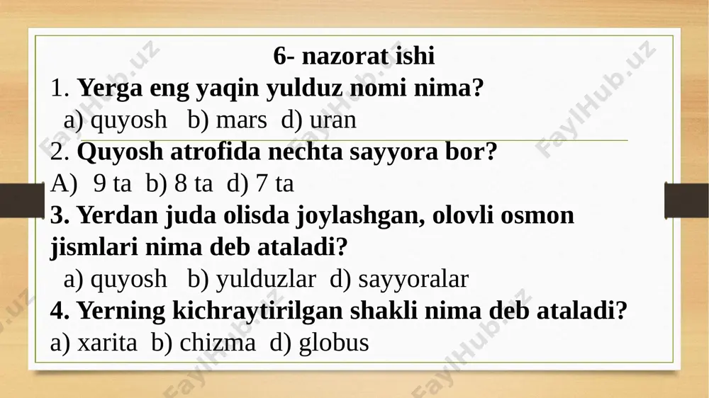 118- dars. 6- nazorat ishi tabiiy fan . 2- sinf - Page 5