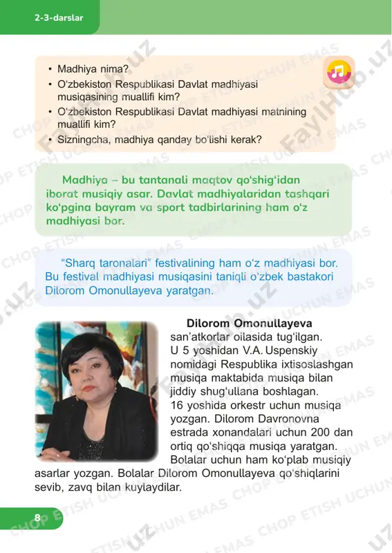 musiqiy savodxonlik_4-sinf_uzbek 1-3 - Page 5