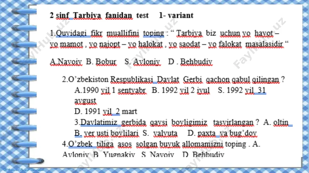 71- dars tarbiya nazorat ishi 2- sinf - Page 5