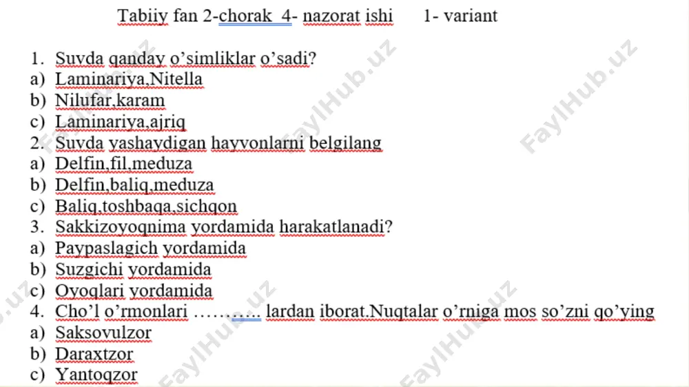 71- dars 4- nazorat ishi. tabiiy fan 2- sinf - Page 5