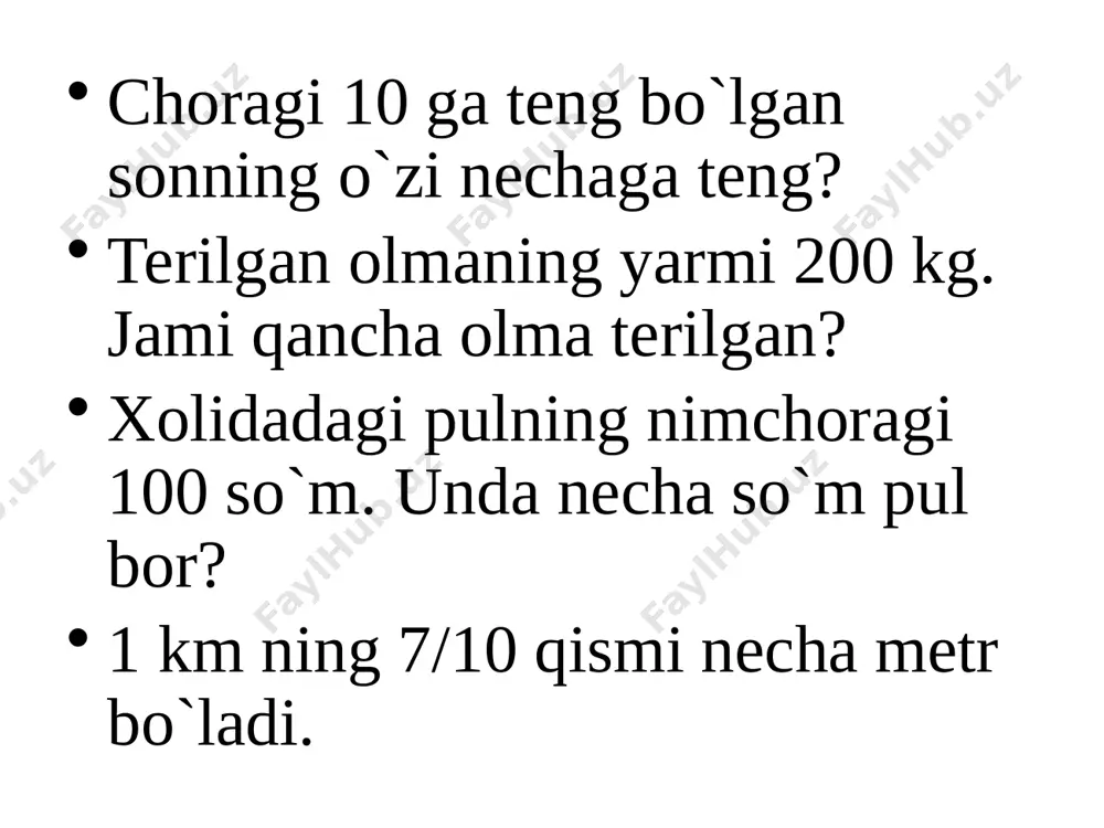 4 - sinf ulush va kasr slaydi - Page 5