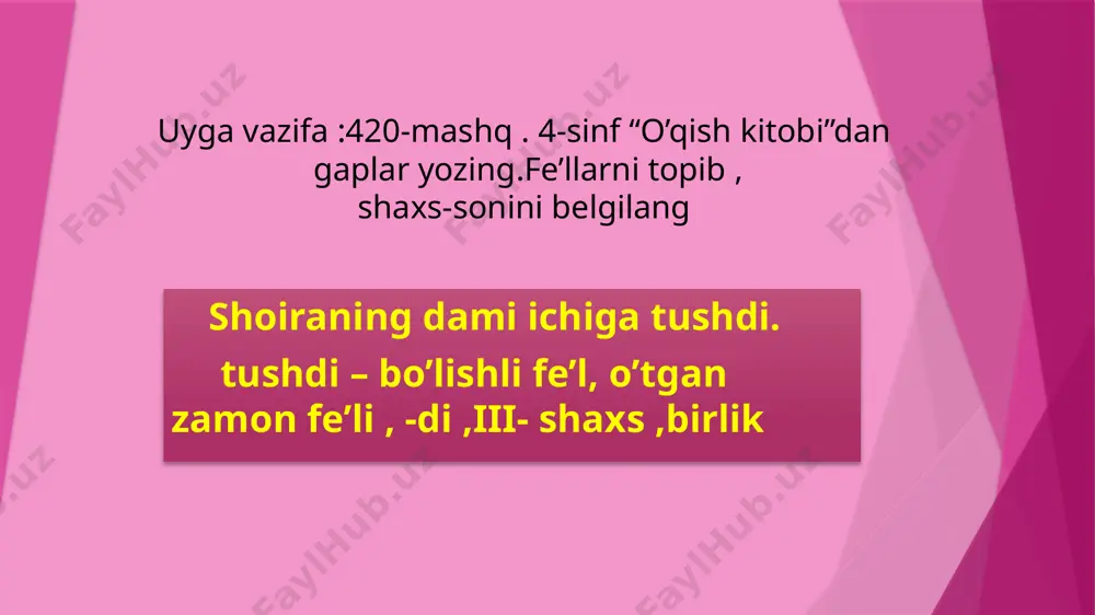 4-sinf ona tili fe'l yasovchi qo'shimchalar - Page 5