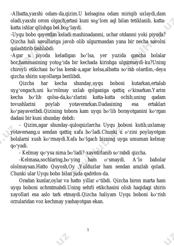. qiz: — menga hunarlilarning otasi kerak emas, hunarlining oʻzi kerak. zamon oʻzgarishi bilan bugun podshoh boʻlgan kishi ertaga tilanchi boʻlib qolishi mumkin. podshohingizga borib ayting, menga hunarini koʻrsatsin, undan soʻng tegaman, — debdi. sovchilar qaytib kelib, qizning javobini aytibdilar. podshohning bu soʻzlarga achchig‘i kelib, qizni jazolamoqchi boʻlibdi-yu, biroq qizga boʻlgan sevgisi bunga yoʻl bermabdi. nima qilarini bilmay, oʻzini oʻqitgan muallim bilan kengashibdi. muallim «yetmishta yangi hunar» degan kitobni keltiribdi-da, uni tovush chiqarib oʻqibdi. bir yerdan «hunarsiz kishi oʻlimga yaqindir» degan soʻzlar chiqib qolibdi. muallim ham shu yerda kitobni yopibdi- da: 9 — qizning soʻzi toʻg‘ri, «hunarliga tegaman» desa, haqqi bor, — debdi. podshohning ilgarigi dardiga yana ming dard qoʻshilibdi. muallimga ruxsat beribdi-da, oʻzicha bir hunar oʻrganmoqqa ahd qilibdi. ertasiga podshoh taxtiga oʻtirgan chog‘ida, bir kishi bir gilam olib kelibdi. bu gilamni koʻrishi bilanoq podshohning koʻngliga gilam toʻqishni oʻrganish havasi tushibdi. gilamdoʻzdan kasbini oʻrgatishni oʻtinib soʻrabdi. u podshohga oʻz hunarini …