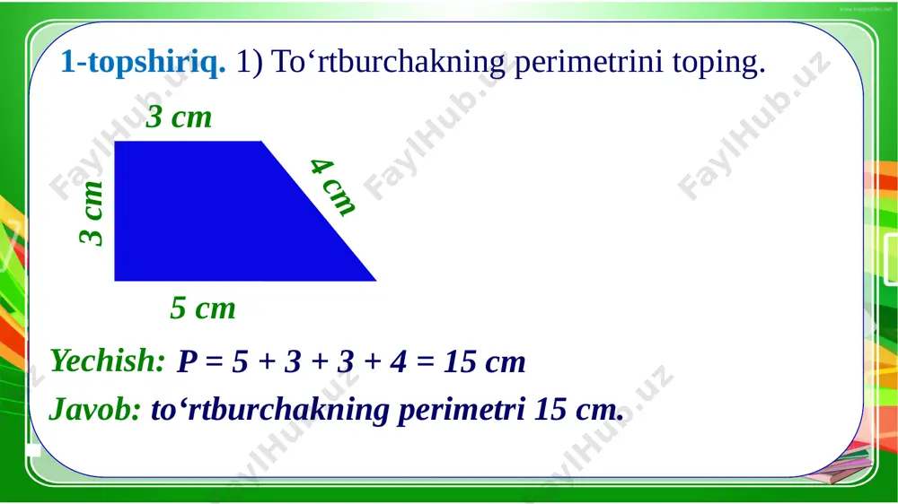 4sinf_matem perimetr va yuzani topish formulalari - Page 5