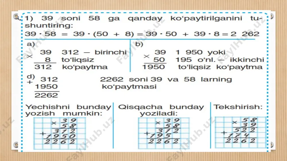 ikki xonali sonni 2 xonali songa kopaytirish - Page 5