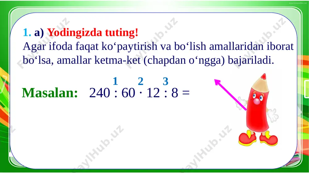 4-sinf matem sonli ifodalarning qiymatini hisoblash - Page 5