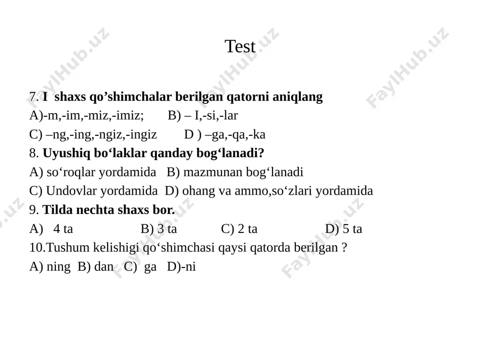 4-sinf nazorat ishi ona tili test - Page 5