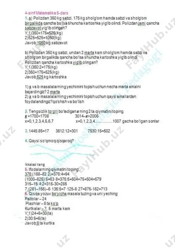 4-sinf matematika 1-chorak - Page 5