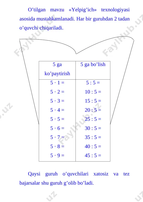 5 ni bo'lish va 5 ga ko'paytirish jadvali - Page 5