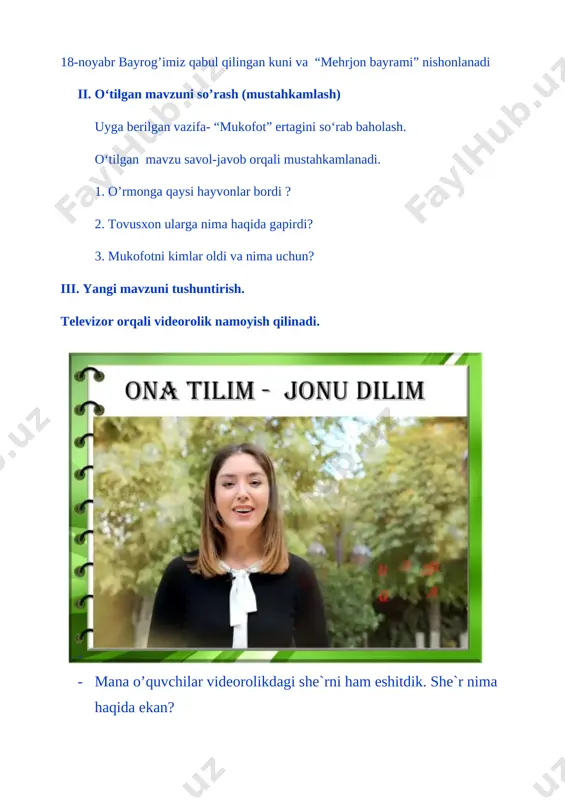 2-sinf ona tilim ochiq dars - Page 5