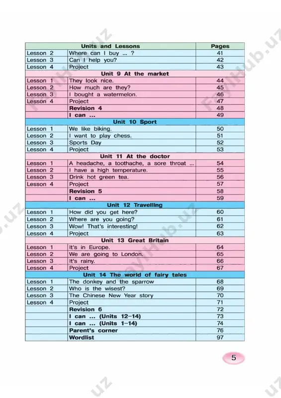 t up? b: i get up at 1 get up 2 brush (my) teeth 3 have breakfast 4 go to school 5 do morning exercises 6 comb (my) hair 7 wash (my) face and hands 8 get dressed 9 make (my) bed unit 2 m y day lesson 2 m y school d ay listen and sing.0 ̂ listen, read and tick. 3a \ read and find the w ords. m atch. hello, i’m becky. i’m from london, england. i go to school in the morning. i go to school by bus. i like my school and my teachers. we usually have four or five lessons. on mondays and thursdays i stay at school in the afternoon. i go to football club. on tuesdays and fridays i go to music club. i usually have lunch at the school canteen. after this i go to our library and i do my …