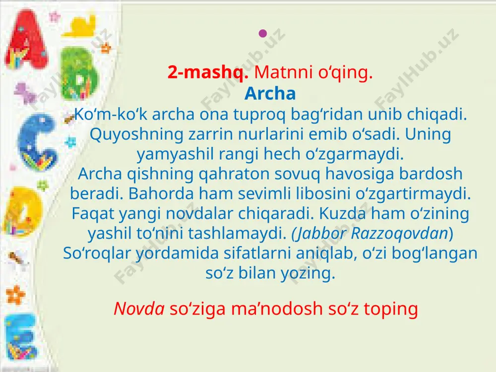 4-sinf ona tili sifat -so'z turkumi - Page 5
