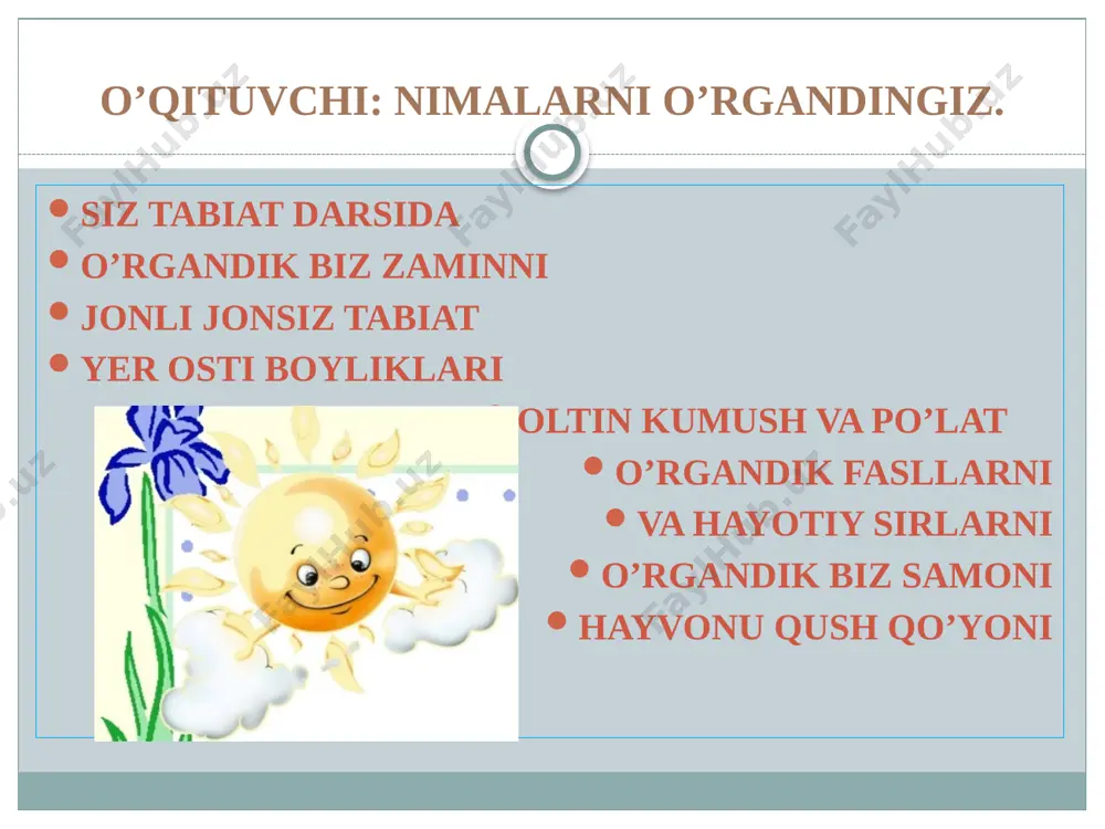 o`zbekiston tog`lari 4 sinf dars ishlanma - Page 5