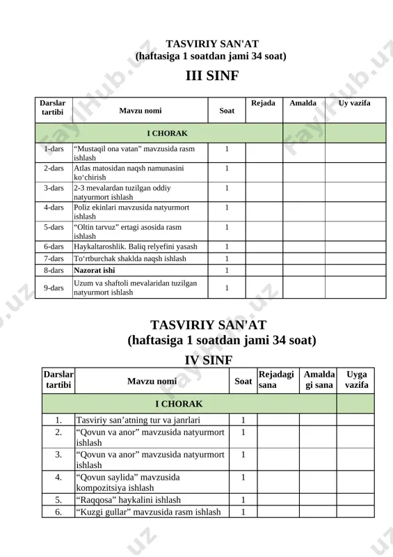 yillik ish reja tasviriy san'at 2020-2021 yangi - Page 5