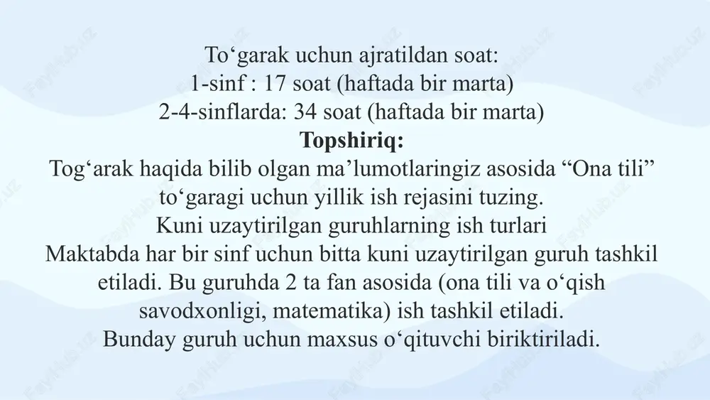 boshlang‘ich sinflardasinfdantashqari ishlarningturlari - Page 6