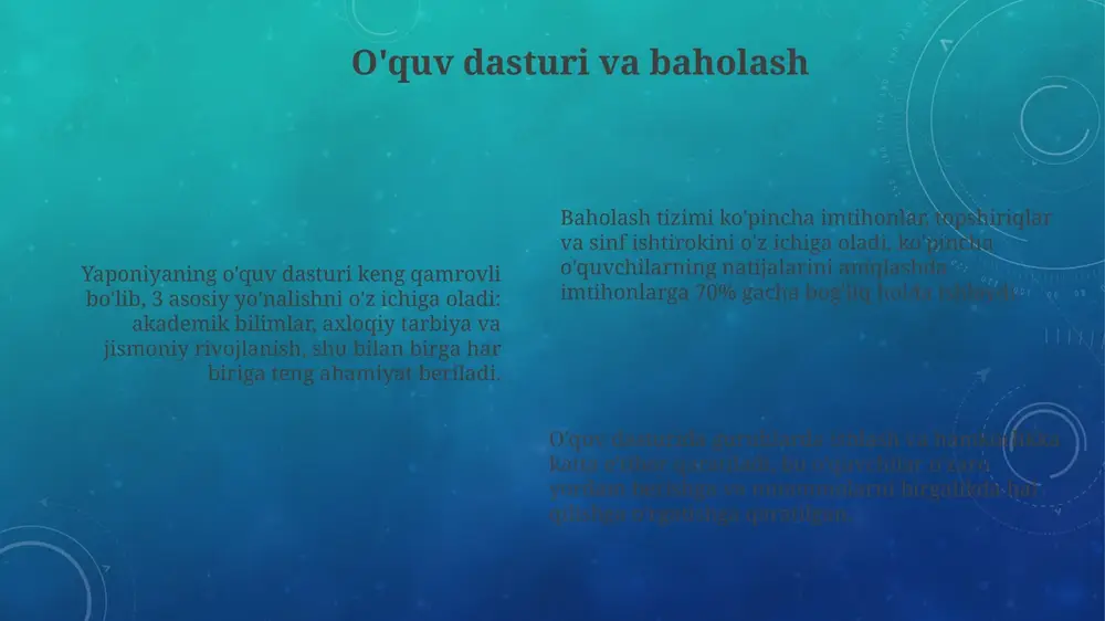 'limdagi tengsizlikni kamaytirish uchun 2030 yilgacha davlat subsidiyalarini oshirish va imtiyozli kreditlar ajratish orqali ijtimoiy himoyaga muhtoj oilalarning farzandlari uchun imkoniyatlar yaratish lozim. demografik o'zgarishlarni hisobga olgan holda, maktablarni birlashtirish va sinflarda o'quvchilar sonini kamaytirish, 1 nafar o'qituvchiga 10 nafardan o'quvchi to'g'ri kelishiga erishish sifatni oshiradi. e'tiboringiz uchun rahmat image3.png