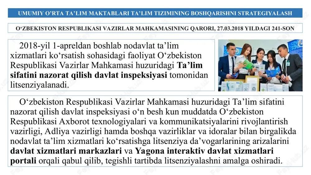 kabi ijtimoiy-madaniy omillar ta'lim tizimiga ta'sir qilishi mumkin. masalan, jamiyatning gender roliga oid talablari qizlarning ma'lum fanlar yoki ta'lim sohalarida ro'yxatga olinishi va ishtirok etishiga ta'sir qilishi mumkin. 2. iqtisodiy omillar: iqtisodiy omillar, masalan, mamlakat yoki mintaqaning umumiy iqtisodiy sharoitlari ta'lim muassasalariga ta'sir qilishi mumkin. iqtisodiy tanazzul ta'limni moliyalashtirishning qisqarishiga olib kelishi mumkin, bu esa byudjetning qisqarishiga va resurslarning cheklanishiga olib keladi. ta'lim bozori muhiti ta'lim muassasalari uchun ham imkoniyatlar, ham tahdidlarni taqdim etadi. imkoniyatlar: ta'lim muassasalari umrbod o'qishga bo'lgan talabning ortishi, onlayn ta'limning tobora ommalashib borishi va rivojlanayotgan sohalarda ixtisoslashgan ko'nikmalarga bo'lgan ehtiyojdan foydalanishlari mumkin. shuningdek, ular xalqaro talabalarni jalb qilish va global ta'lim dasturlarini taklif qilish orqali xalqaro bozorlarga chiqishlari mumkin. tahdidlar: ta'lim muassasalari ro'yxatga olish stavkalarining pasayishi, onlayn ta'lim provayderlarining raqobatining kuchayishi, hukumat siyosatining o'zgarishi va byudjet cheklovlari kabi muammolarga duch kelishi mumkin. shuningdek, ular raqobatbardosh bo'lib qolish uchun arzonligi, qulayligi va talabalarning qoniqishi bilan bog'liq muammolarni …