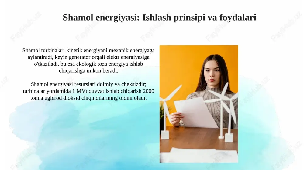 qayta tiklanuvchi energiya turalri va ularni avzalliklari - Page 6