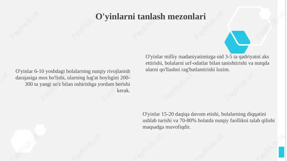 nutqni rivojlantiruvchi milliy harakatli oʻyinlarni oʻrgatish - Page 6