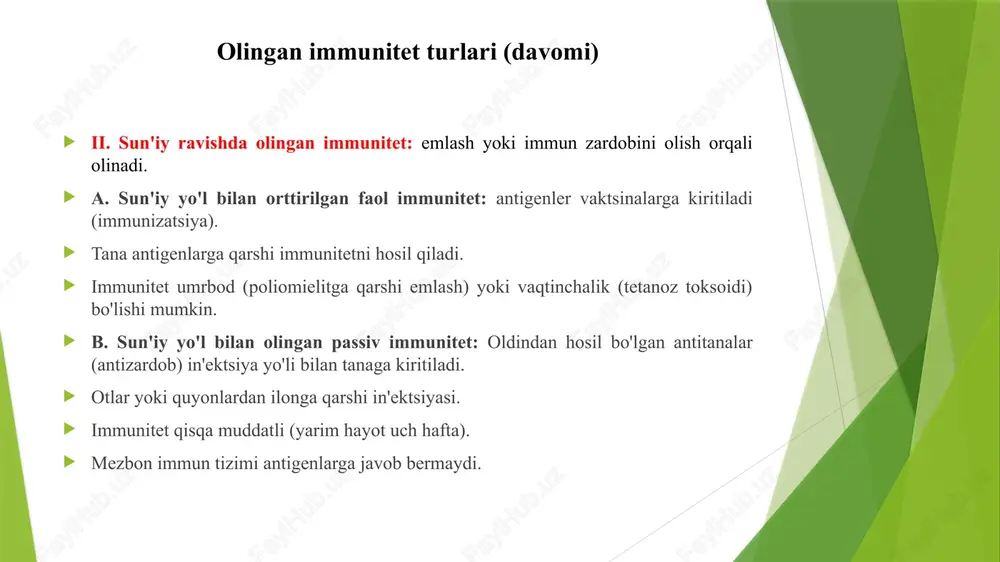 ri. bitta b-hujayra kloni tomonidan ishlab chiqarilgan bir turdagi antigen bog'lash joyidan iborat. monoklonal antitana tayyorlash. faqat bitta plazma b hujayrasi klonining hujayralari tomonidan chiqariladigan antitanalarni o'z ichiga olgan preparate. har qanday umurtqali hayvonlarning qonidagi igg fraktsiyasi monoklonal antitana preparatining qulay manbai emas. hayvonning taloqidagi alohida b hujayrasi, agar boshqa b hujayralaridan ajratilsa, o'lmas bo'lsa va klon sifatida kengaytirilsa, monoklonal antitana preparatining manbai hisoblanadi. poliklonal antitanalar: immunizatsiya qilingan hayvonlardan olingan antitana preparatlari. ko'p turli xil b hujayra klonlari tomonidan ishlab chiqarilgan turli antitanalarning murakkab aralashmalaridan iborat poliklonal antitana tayyorlash. ko'p turli xil plazma b hujayralari klonlari hujayralari tomonidan chiqariladigan antitanalarni o'z ichiga olgan preparat. har qanday umurtqali hayvonlarning qonidan igg fraktsiyasi poliklonal preparatdir. misol: boshqa turdagi p53 bilan immunizatsiya qilingan hayvonning qoni p53 ning bir nechta epitoplariga qarshi aylanma antitanalarni, shuningdek hayvon ta'sir qilgan boshqa antigenlarga qarshi absni o'z ichiga oladi. turli xil antitana ishlab chiqaruvchi klonlarning vakillik hujayralari hayvonning …