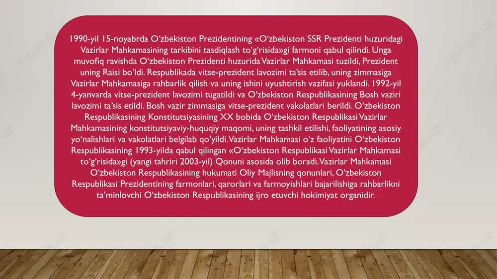qoraqalpoq tilida yoki muayyan joydagi ko‘pchilik aholi so‘zlashadigan tilda olib boriladi. sudlarning alohida hokimiyat sifatida belgilanishidan maqsad o‘zbekiston respublikasida shaxs huquqi va erkinliklarining xolis organ sifatida faqat sud orqali ta’minlanishiga erishish va sudni avvalgi jazolovchi organdan shaxs huquq va erkinliklarini to‘laqonli himoya qila oladigan organga aylantirishdir. sudlar sud qarorini ijro etish kabi o‘zlariga tegishli bo‘lmagan vazifalardan ozod etildi. 2008-yil 1-yanvardan mamlakatda o‘lim jazosi bekor qilindi, fuqarolarni qamoqqa olishga sanksiya berish huquqi prokuraturadan sudlarga o‘tkazildi. mamlakatimizda jinoiy jazolashning insonparvar huquqiy tizimi tashkil etildi. islohotlar ikkinchi davrining asosiy xususiyati prezident shavkat mirziyoyevning 2017-yil 21-fevraldagi «o‘zbekiston respublikasi sud tizimi tuzilmasini tubdan takomillashtirish va faoliyati samaradorligini oshirish chora-tadbirlari to‘g‘risida»gi farmoni asosida amalga oshirilmoqda. 2017-yil o‘zbekiston respublikasi prezidenti tomonidan 2 ming 700 nafar mahkumni, shu jumladan, jazoni ijro etish koloniyalaridan 956 nafar turli sharoitlar tufayli jinoyat sodir etgan, qilmishidan chin ko‘ngildan pushaymon bo‘lgan, tuzalish yo‘liga qat’iy o‘tgan, yashash joyi va jazoni ijro etish muassasasida ijobiy …