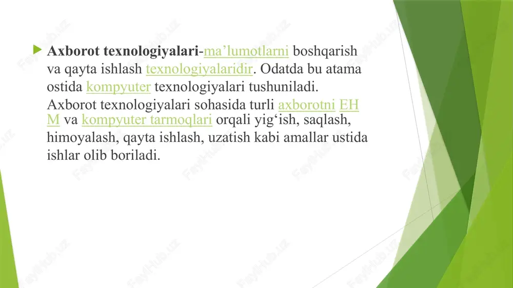 lar guruhi, oliy qadriyat xiyonat erkinlik belgisi, kechirilishi kerak bo'lgan ish bevafolik, sotqinlik, xoinlik xudbinlik o'zi uchun yashab qolish, oila uchun qayg'urmaslik, yaxshi odat faqat o'zinigina o'ylash, o'zgalarga hurmat-e'tiborsizlik, yomon odat mavzuni mustahkamlash uchun savollar: 1.internetning paydo bo’lishi tarixi haqida nimalarni bilasiz? 2.bugungi kunda internet imkoniyatlari qanday? 3.axborot texnologiyalarining rivojlanish tarixi ? image1.png image2.jpeg image3.jpg image12.jpeg image13.jpeg image14.jpeg image15.jpeg image4.jpeg image5.jpeg image6.gif image7.jpeg image8.jpeg image9.jpeg image10.jpeg image11.jpeg image23.jpeg image24.png image16.png image17.png image18.png image19.png image20.png image21.png image22.jpeg image25.png image26.png image27.png image28.png image29.png image30.png image31.png image32.png image33.png image34.png image35.jpeg image36.jpeg image37.png image38.jpeg image39.png /docprops/thumbnail.jpeg