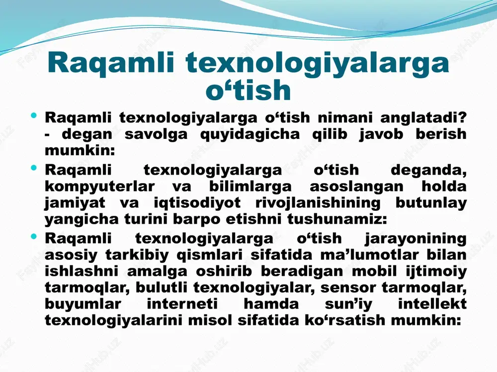 oftware interface. morgan kaufmann. usa 2014 452-525 pp. m. t. azimjanova, muradova, m. pazilova informatika va axborot texnologiyalari. o‘quv qo‘llanma. t.: “o‘zbekiston faylasuflari milliy jamiyati”, 2013 y. 28-39 b m.aripov, m.muhammadiyev. informatika, informasion texnologiyalar. darslik. t.:tdyui, 2004 y. 8-11 b informatika. prof. n. v. makarova, t. :, 2006 g.208-249 b e‘tiboringiz uchun rahmat ! image2.png image3.png image4.emf bu turkumlash tasvirni ko’rib idrok qilish mexanizmi bilan emas, balki ularni taqdim etish va qayta ishlashga yondashish bilan bog’liq. /docprops/thumbnail.jpeg