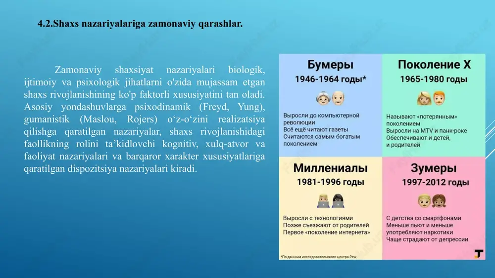 ular bilan yanada muvaffaqiyatli kurashadi, chunki u mafkurachilarning har qanday sun'iy tuzilmalaridan ko'ra mustahkamroq bo'lgan ong stereotiplarini yaratadi. 4.5.ijtimoiy ishlab chiqarish inson hayotining usuli sifatida. 4.6.mehnat faoliyat xususiyati: jamoviy va boshqalar. mehnat psixologiyasi mehnat psixologiyasida mehnat faoliyatining tabiati, shu jumladan uning jamoaviy jihati odamlarning o'zaro munosabatlarining xususiyatlarini, ularning motivlarini, maqsadlarini va jamoaviy ish natijalarini tavsiflaydi. kollektiv tabiat shuni ko'rsatadiki, ish samaradorligi psixologik iqlimga, jumladan, o'zaro qo'llab-quvvatlash, hamjihatlik va umumiy qadriyatlarga e'tibor qaratishga bog'liq bo'lib, natijada individual farovonlik va guruhning umumiy muvaffaqiyatiga ta'sir qiladi. psixologik xususiyatlar: shaxsning vazifalarni bajarish qobiliyatiga qanday ta'sir qilishini va faoliyatning o'zi ularning psixologik fazilatlarini qanday shakllantirishini o'rganadi. kollektiv faoliyat psixologiyasi ijtimoiy psixologiya: odamlarning xulq-atvori qanday o'zgarishini va ularning ijtimoiy guruhlarga, masalan, mehnat jamoalariga qo'shilishi natijasida shakllantirilishini o'rganadi. 4.6.mehnat faoliyat xususiyati: jamoviy va boshqalar. maqsadlar va qadriyatlar: jamoaviy ishda umumiy maqsadlar va qadriyatlar muhim bo'lib, maqsadlarga erishish uchun odamlarni birlashtiradi. o'zaro ta'sir: xodimlarning kayfiyati, fikrlari va umumiy …