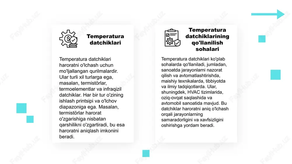 asalan, sun'iy intellekt va iot, harakat datchiklarini boshqarishda muhim rol o'ynaydi. ular datchiklarning ma'lumotlarini tez va samarali qayta ishlash imkonini beradi, bu esa real vaqt rejimida aniqlik va javob berish tezligini oshiradi. o'zgarishlar va yangiliklar harakat datchiklari boshqaruvida innovatsion yondashuvlar bilan bog'liq. masalan, iot tarmog'i orqali birlashgan datchiklar bir-biri bilan muloqot qilishi va muammolarni oldindan aniqlash imkoniyatini yaratadi. bu esa xavfsizlik va samaradorlikni oshiradi. photo by adrienguh on unsplash iot va datchiklar internet of things (iot) - bu turli xil qurilmalar va sensorlarning tarmoq orqali bir-biri bilan bog‘lanishini ta'minlovchi texnologiyadir. datchiklar iot tizimlarida muhim rol o‘ynaydi, chunki ular ma'lumotlarni yig‘ish va uzatishda foydalaniladi. masalan, harakat datchiklari iot platformalarida ob'ektlar harakatini kuzatish va boshqarish uchun ishlatiladi, bu esa avtomatlashtirish jarayonlarini yaxshilaydi. iot tizimlarining afzalliklari va kamchiliklari afzalliklari: - tez va aniq monitoring imkoniyatlari. - resurslarni samarali boshqarish. - avtomatik ish jarayonlari va xavfsizlikni oshirish. kamchiliklari: - maxfiylik va xavfsizlik muammolari. - …