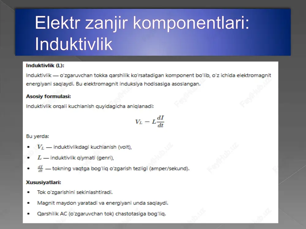 rezistor(r),induktivlik(l),vakondensator(l) elementlarning turli kombinatsiyalari - Page 6