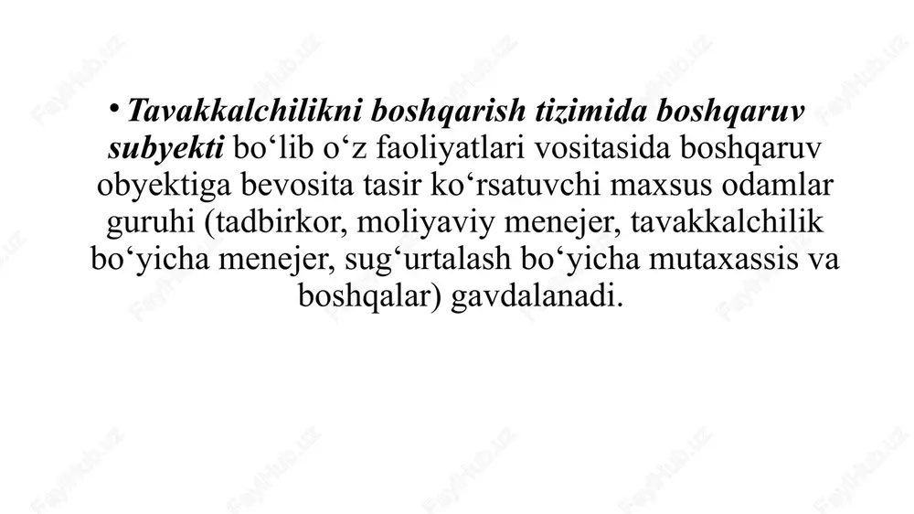tavakkalchilikni boshqarish tamoyillari - Page 7