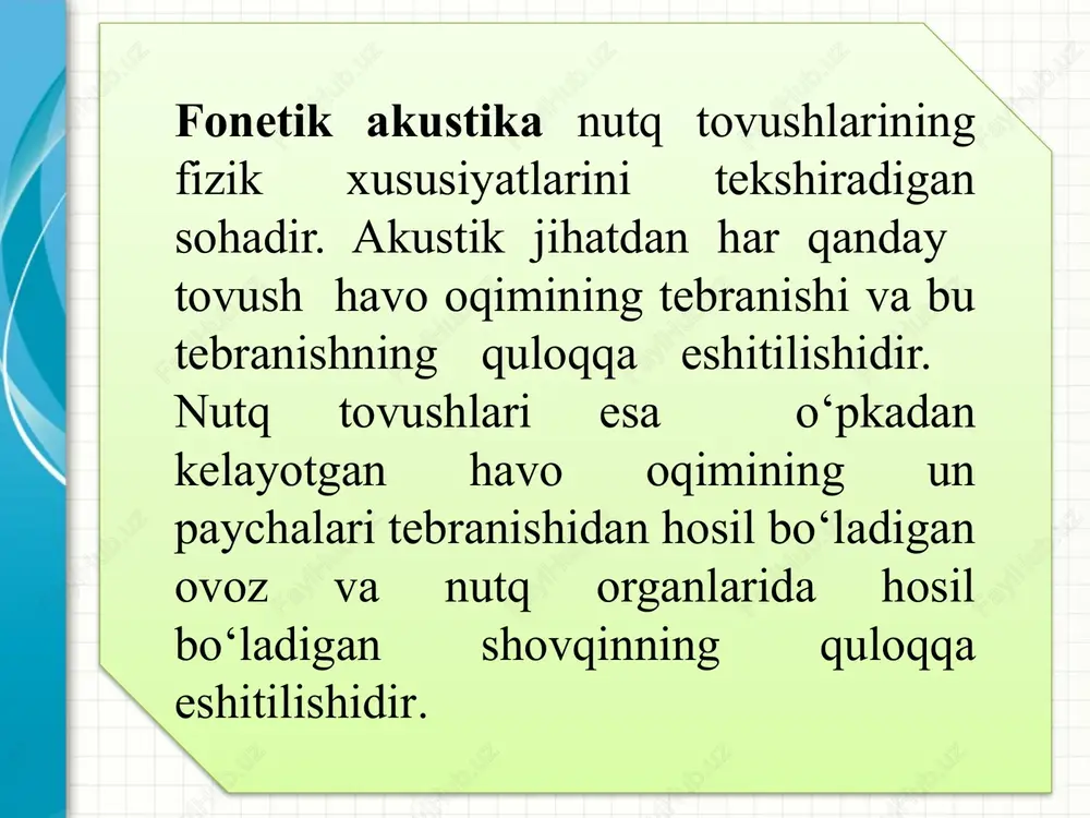 banka, tank - tanka, kiosk - kioska kabi. 4) prokopa so‘z boshida unli yoki undosh tovushning tushib qolish hodisasidir: yigna - igna, yog‘och - og‘och, yirik - iri. 5) sinkopa hodisasiga binoan so‘z o‘rtasidagi va oxiridagi keng unlilar tor unlilar kabi talaffuz qlinadi va ayrim holatlarda tushib qoladi: traktor - traktir, direktor - direktir, generator - generatir kabi. 6) apakopa so‘z o‘zigidagi oxirgi unli yoki undoshning tushishi hodisasidir: do‘st - do‘s, xursand - xursan va hokazo. 7) sinerezis hodisasiga ko‘ra so‘z o‘rtasida bir joyda kelgan ikki unlining biri kuchsizlanadi va nutqda tushib qoladi, ikkinchi unli fonema esa cho‘ziq talaffuz qilinadi: maorif - mo:rif, saodat - so:dat, qiroat - qiro:t, jamoat - jamo:t 8) reduksiya so‘zning birinchi bo‘g‘inida biror unlining (odatda tor unlining) kuchsizlanib talaffuz qilinishidir. masalan, bir, bil, til so‘zlari bir bo‘g‘inli bo‘lganligi va urg‘u shu so‘zdagi i unlisiga tushganligi tufayli bu so‘zlardagi i unlisi normal holda talaffuz qilinadi va …