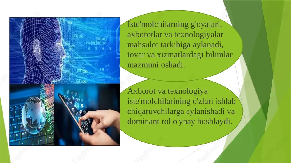 va innovatsiya. iqtisodiy psixologiyada innovatsiyani shaxsiy xususiyat sifatida o'rganish uchta yo'nalishda eng jadal rivojlanmoqda: • axborot-kommunikatsiya texnologiyalaridan foydalanish sharoitida; • tovar va xizmatlar iste'molchisi psixologiyasini o'rganishda; • tashkilotlarni boshqarish va tashkiliy psixologiyada. iste'molchi kreativligini belgilovchi asosiy omillar: • sintetik qobiliyat – tovar va xizmatlarga yangicha qarash, oddiy ong stereotiplarini yengish; • tahliliy qobiliyat - rivojlanish uchun yangi istiqbolli g'oyalarni aniqlash qobiliyati; • kontekstual-amaliy qobiliyat – tanlangan mahsulot yoki xizmatning qiymati va istiqboliga boshqalarni ishontirish. ikkita asosiy tur mavjud: «global innovatsiyalar», yoki tug'ma, bu sub'ektning yangi brend va tovarlarni idrok etish va qabul qilishga umumiy munosabatida namoyon bo'ladi; inson hayoti va iste'molchilik faoliyatining turli sohalarida namoyon bo'ladigan o'ziga xos yangilik. kreativlik iste'mol maydoniga o'tadi. ishlab chiqarishni rivojlantirishni rag'batlantiradigan yangi ijodiy iste'mol amaliyotlari shakllantiriladi. bir qator fanlararo tadqiqotlar insonning yangi tovarlar va xizmatlarni iste'mol qilishga yo'naltirilganligi bilan bog'liq bo'lgan "iste'molchi innovatsiyasi" ni o'rganishga bag'ishlangan. innovatsionlikni hisobga olgan holda iste’molchilar tipologiyasi i.xarrison va …