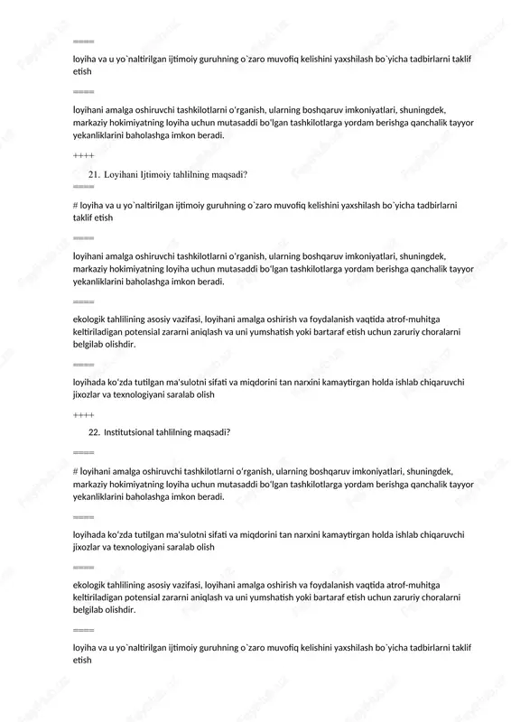 vropaning qaysi hukumati doimiy ravishda tadqiqotlarni qo`llab- quvvatlash dasturlari va innovatsion loyihalarni moliyalashtirishni oshirib boradi? ==== # germaniya ==== avstiya ==== angliya ==== fransiya +++ 36. sanoati rivojlangan mamlakatlarda ilmiy-tadqiqot ishlariga yo`naltirilgan xarajatlar yaimning necha foizga yaqinini tashkil qiladi? ==== # 3 ==== 2 ==== 1 ==== 4 +++ 37. innovatsion infratuzilmani rivojlantirish orqali yangiliklar yaratishni rag‘batlantiruvchi modelga qaysi mamlakatlar asos solgan? ==== # yaponiya, janubiy koreya ==== germaniya, shvetsiya, shvetsariya ==== aqsh, angliya, fransiya ==== italiya, ispaniya, portugaliya +++ 38. bmt tavsiyasiga binoan mamlakatda innovatsion rivojlanish sodir bo`lishi uchun, innovatsion korxonalar soni necha % dan kam bo`lmasligi talab qilinadi? ==== # 15% ==== 5% ==== 25% ==== 35 +++ 39. bmt tavsiyasiga binoan mamlakatda innovatsion rivojlanish sodir bo`lishi uchun, innovatsion sanoat korxonalar soni necha % dan bo`lishi talab qilinadi? ==== # 25% ==== 5% ==== 15% ==== 35 +++ 40. ixtisoslashgan innovatsion markazlar bular…? ==== # biznes-inkubatorlar, texnoparklar, innovatsion …