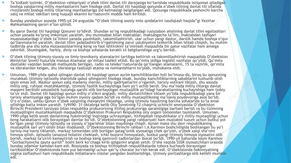 m respublikada millatlararo nizolar yangidan boshlanishiga, ijtimoiy portlashlarga olib kelishi mumkin edi. lekin baribir vujudga kelgan inqiroziy holatni to‘xtatib bo‘lmas edi. shu sababdan ham davlat yemirilishidan jiddiy xavotirga tushgan sobiq ittifoq rahbariyati 1990-yilning kuzida markaz va respublikalar o‘rtasidagi munosabatlarni yangi holatga o‘tkazish maqsadida muzokara jarayonini boshlashga majbur bo‘ldi. 1990-yil oxirlariga kelib boltiqbo‘yi mamlakatlari mustaqillik to‘g‘risidagi talablarni sssr oliy kengashi majlisi va xalq deputatlari quriltoyiga ko‘ndalang qilib qo‘yganlaridan so‘ng prezident m.gorbachev bir guruhni deputatlar va rahbarlar bilan vaziyatni o‘rganish, aniqrog‘i, tazyiq qilish, ta’sirini o‘tkazish maqsadida boltiqbo‘yiga bordi. guruh tarkibida o‘zbekiston prezidenti i.karimov ham bor edi. u yerda i.karimov haqiqat bilan yuzma-yuz keldi va shunda juda katta qat’iyat va favqulodda jur’at bilan munosabatini bildirdi. komissiya ishini yakunlamasdanoq gorbachevni ham, uning manfaatlarini qo‘llab-quvvatlovchi guruhni ham tashlab, tezda orqaga qaytdi. bu bilan u boltiqbo‘yi xalqlarinining talablari qonuniy ekanligi, mustaqillik sssr tarkibidan chiqish-tarixiy haqiqat, inson haq-huquqlarinining tantanasi ekanligini oshkora namoyon qildi. haqiqatdan ham ittifoq tarkibida …